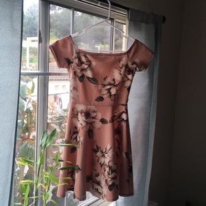 Pink dress with roses